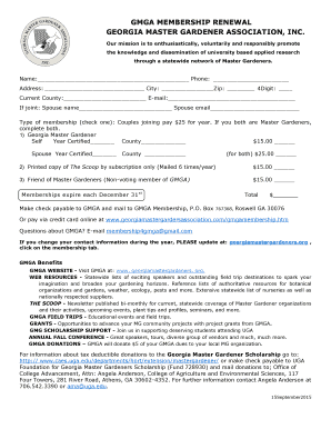 Georgia Master Gardener Association Membership Renewal