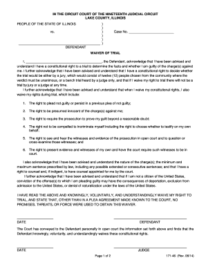 Waiver of Trial Form