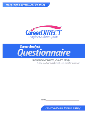 Career Analysis Questionnaire