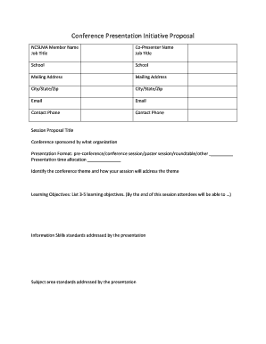 Conference Presentation Initiative Proposal