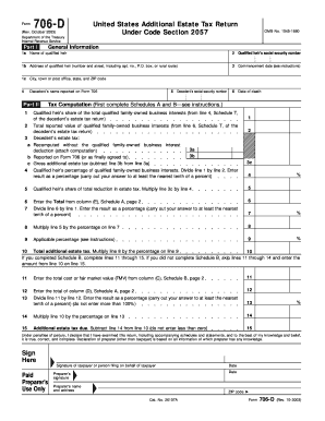 Form 706-D United States Additional Estate Tax Return