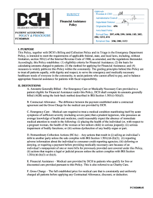 Financial Assistance Policy Approval Form