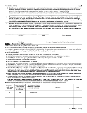 IRS Form 2848 Power of Attorney