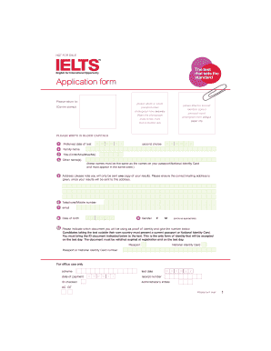 IELTS Application Form