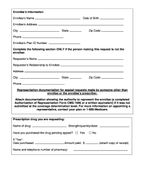 Request for Redetermination of Medicare Prescription Drug Denial