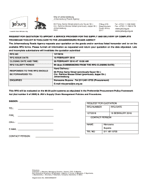 REQUEST FOR QUOTATION TO APPOINT A SERVICE PROVIDER FOR - jra org