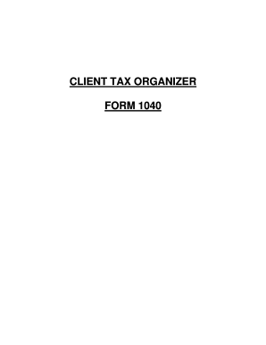 Client Tax Organizer Form 1040