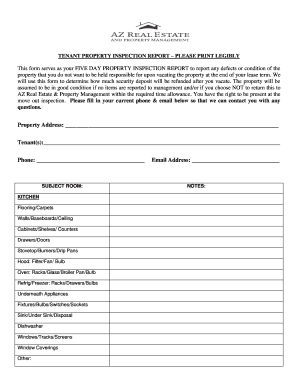 Tenant Property Inspection Report
