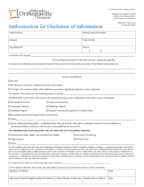 Authorization for Disclosure of Information