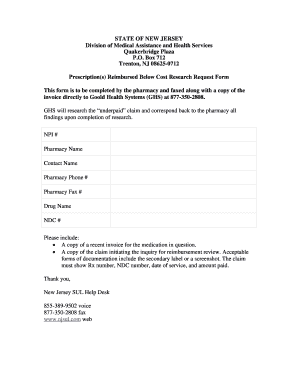Prescription Reimbursement Research Request Form