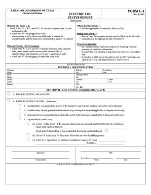 Texas Electric Log Status Report