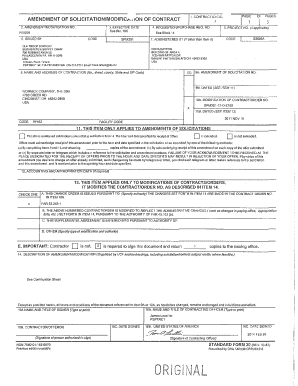 Amendment of Solicitation Modification Contract