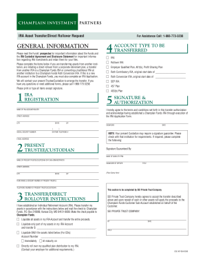 Champlain IRA Rollover Request Form