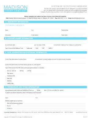 Letter of Acceptance Request Form