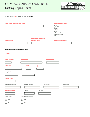 CT MLS-CONDO/TOWNHOUSE Listing Input Form