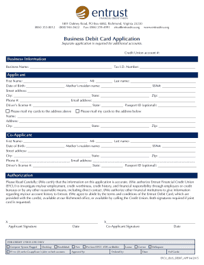 Business Debit Card Application