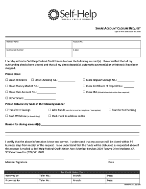 Share Account Closure Request