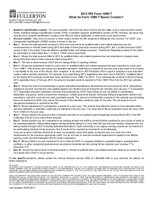 2012 IRS Form 1098-T