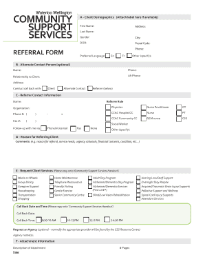 Community Support Services Referral Form