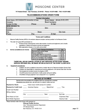 Telecommunications Order Form