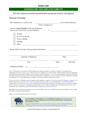 Statement of Earnings Letter