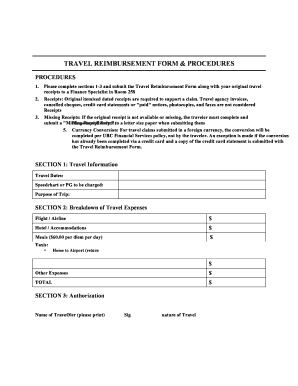 Travel Reimbursement Form