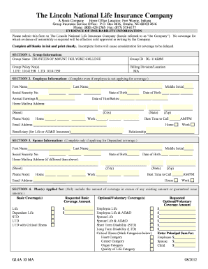 Evidence of Insurability Form