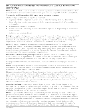 CMS-855B Ownership Interest Form