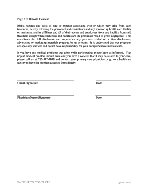Informed Consent for Botox Treatment