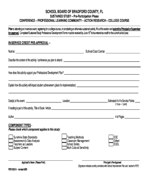Florida In-Service Credit Pre-Approval Form