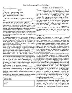 Member-Client Agreement for Securities Trading