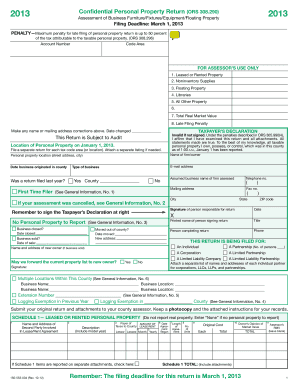 Oregon Personal Property Return