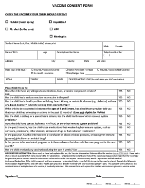 Vaccine Consent Form