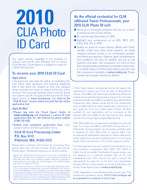 CLIA Photo ID Card Application