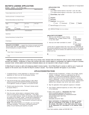 Wisconsin Buyer's License Application