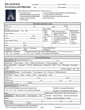 Death Scene Investigator Report