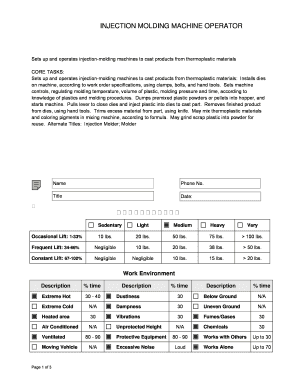 Worksite Job Analysis Form