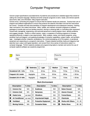 Worksite Job Analysis Form