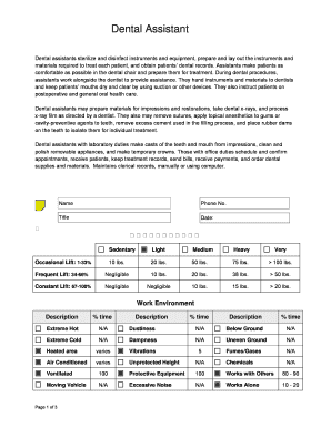 Worksite Job Analysis Form