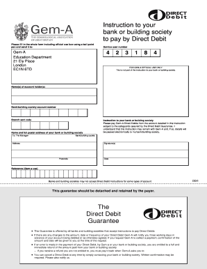 Direct Debit Instruction Form