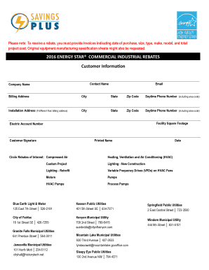 2016 Energy Star Commercial Industrial Rebates