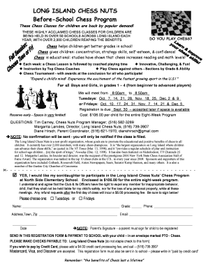 Long Island Chess Nuts Registration Form