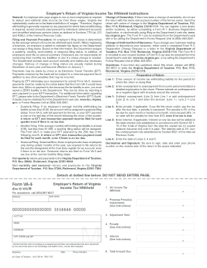 Virginia Income Tax Withholding Form VA-5