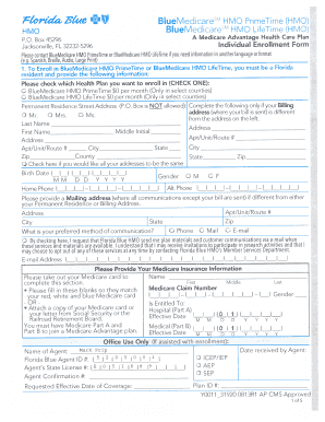 BlueMedicare HMO Enrollment Form