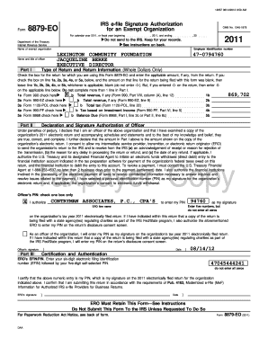 IRS Form 8879-EO for Exempt Organizations