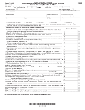 Indiana Nonprofit Unrelated Business Income Tax Return