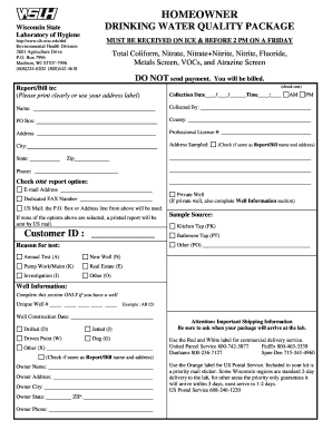 Wisconsin Drinking Water Quality Package