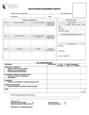 interview assessment form template