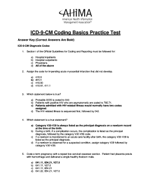 ICD-9-CM Coding Basics Practice Test