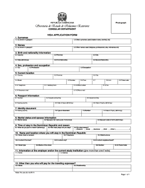 Formulario de Solicitud de Visa de la República Dominicana